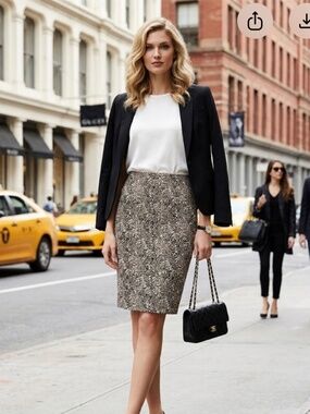 Adrianna Papell Stretch Print Pencil Skirt - 4 Price $110 - Great Print!